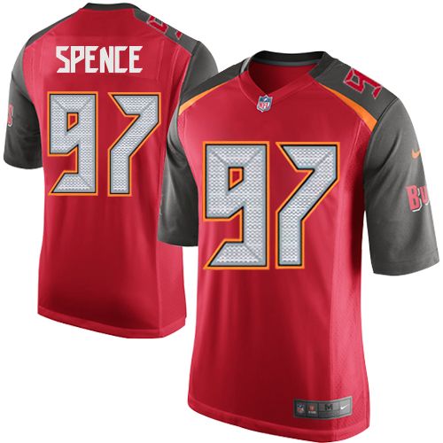 Men's Game Akeem Spence Nike Jersey Red Home - #97 NFL Tampa Bay Buccaneers